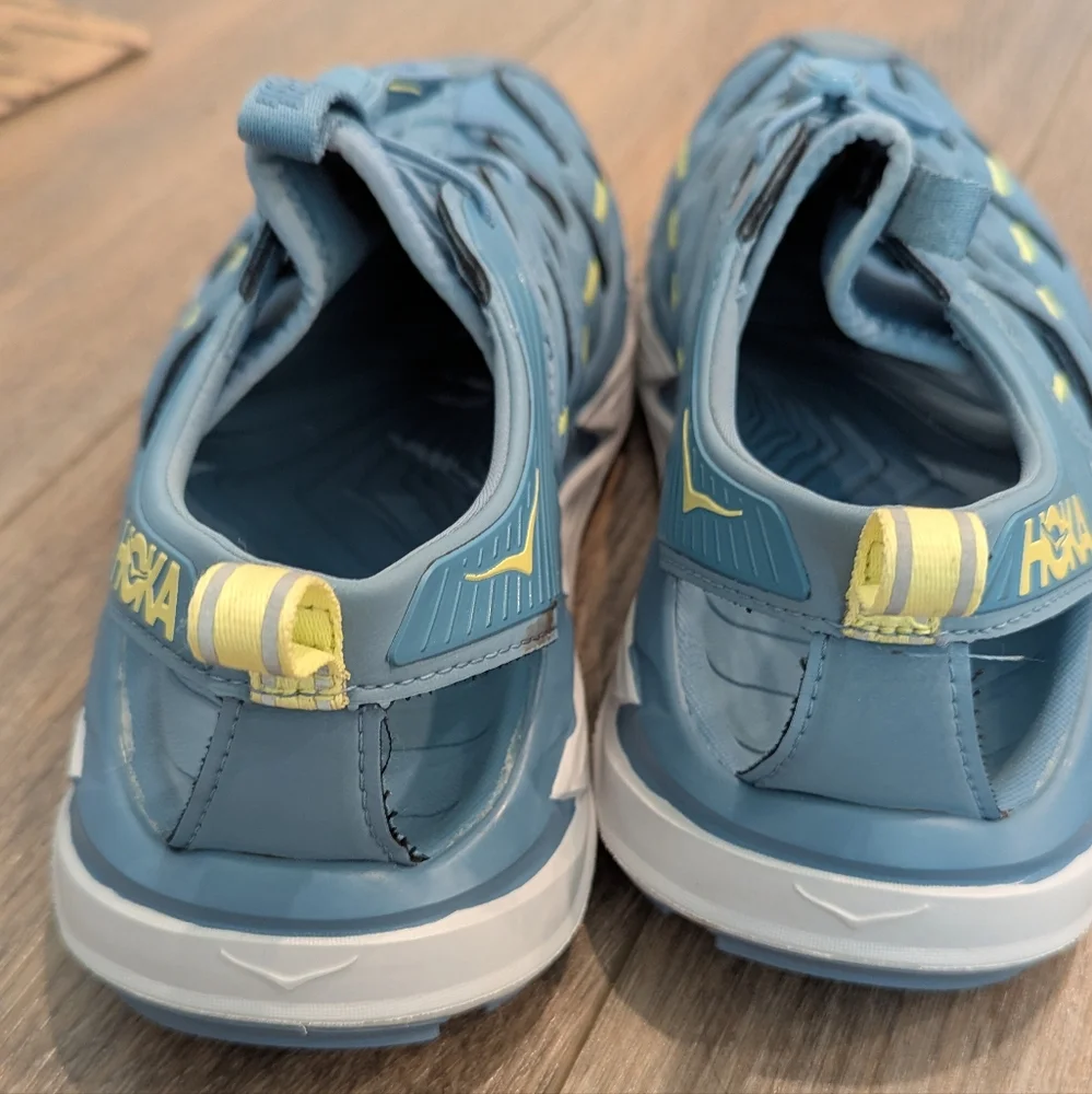 Hoka One One women Hopara 7.5 Blue Trail Hiking Sandals Water - Picture 4 of 10